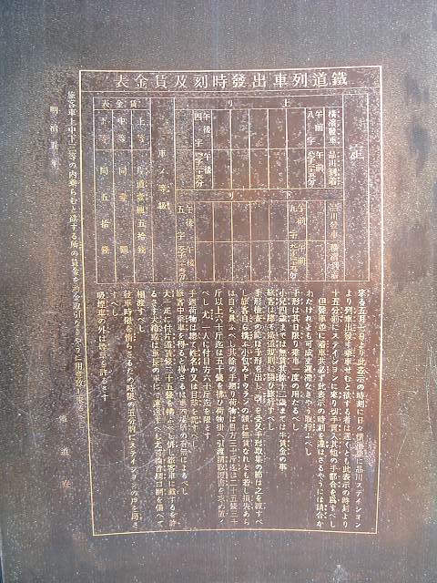 新橋－横浜間に開通した電車の運賃表の写真の写真