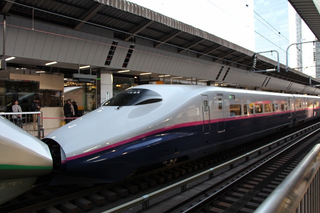 新幹線E2系1000番台・帯は全てピンク色の写真の写真