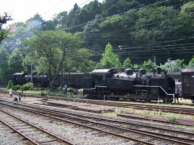 蒸気機関車(SL)のC11 312・千頭駅で待機中の写真の写真