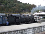 蒸気機関車(SL)のC10・千頭駅に到着直後の様子