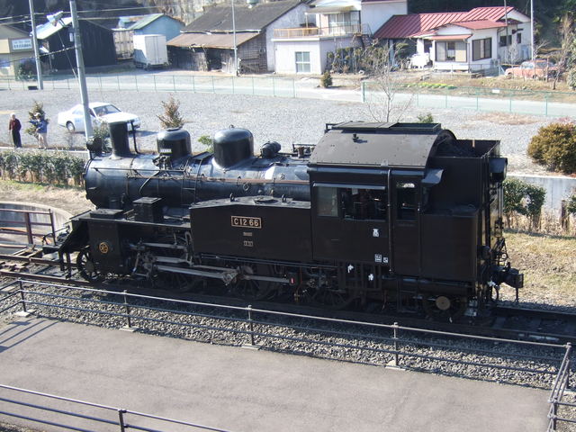 蒸気機関車(SL)・茂木駅2階から見るC12 66号機の写真の写真