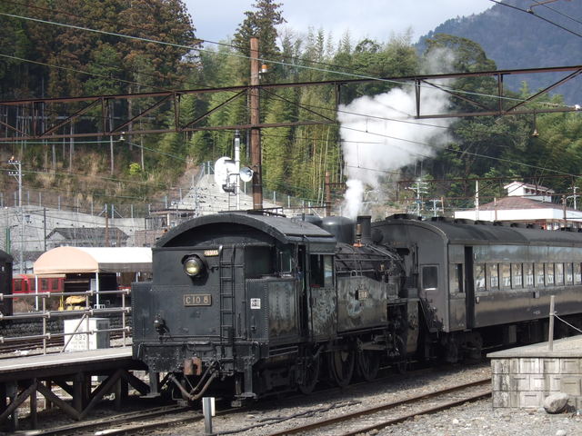 蒸気機関車(SL)のC10・帰りは逆向きの写真の写真