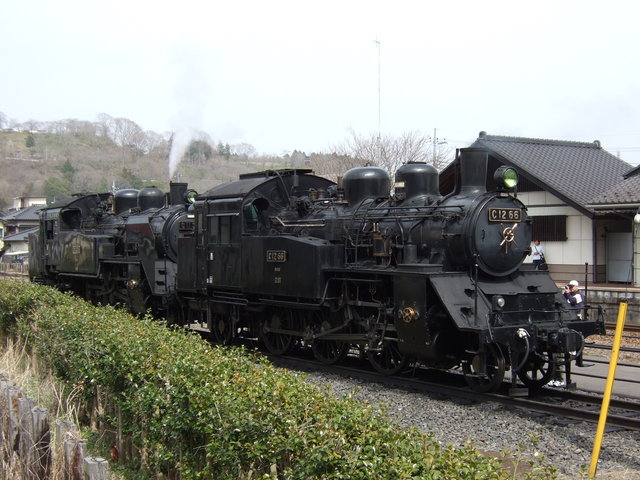 蒸気機関車(SL)・前補機C12・後補機C11の重連の写真の写真